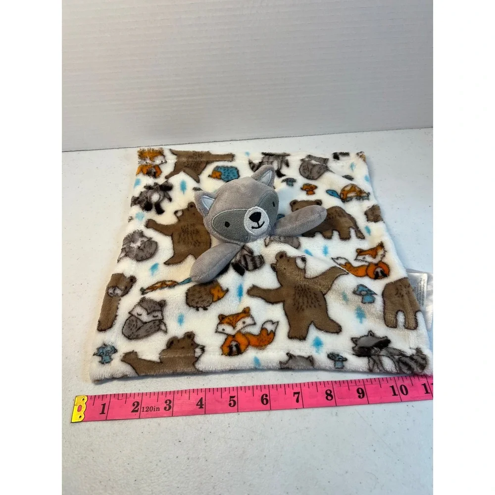Le Bebe Favorite Raccoon Security Blanket Woodland Bear Fox Lovey Plush 3451
